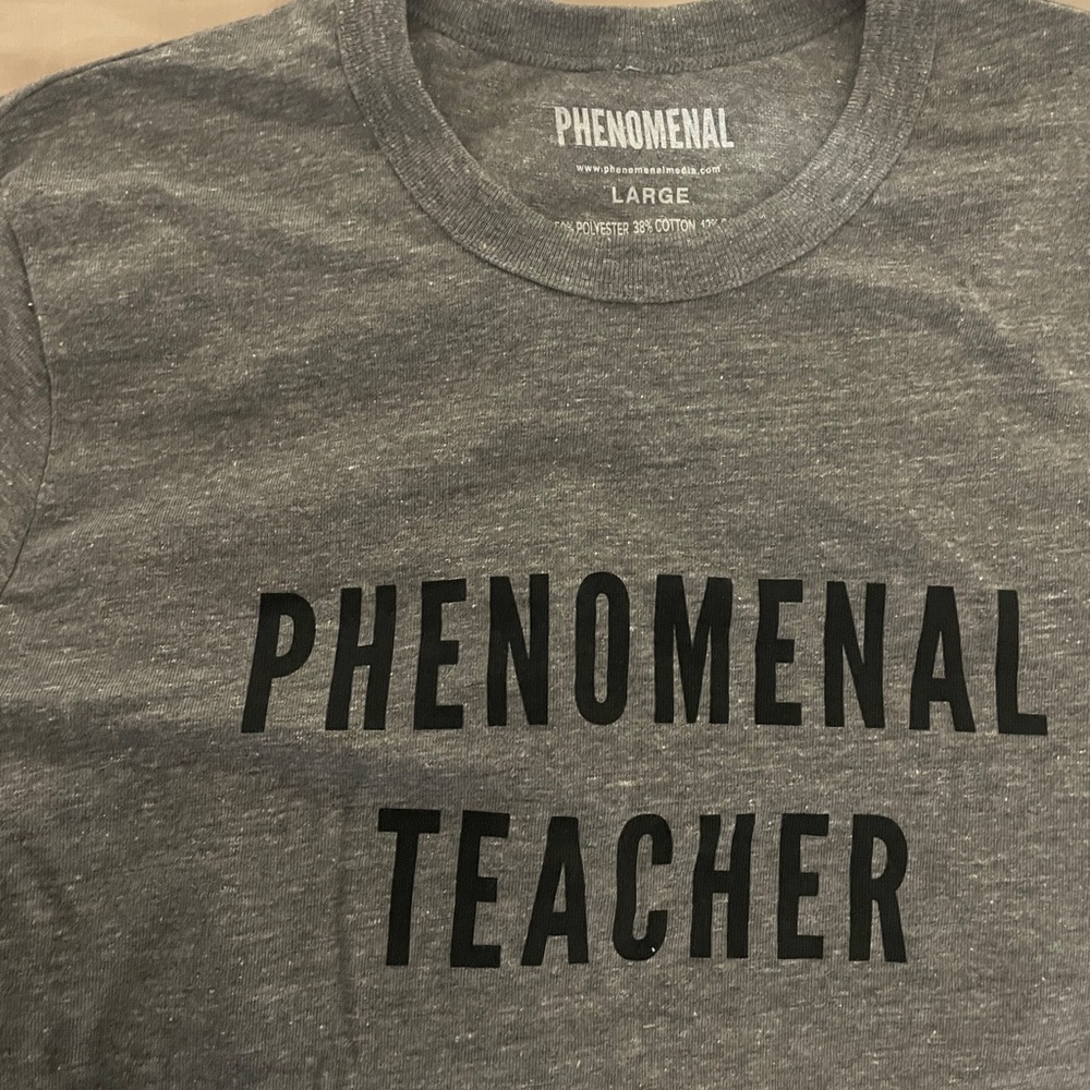 New and Unworn Gray Phenomenal Teacher T-Shirt